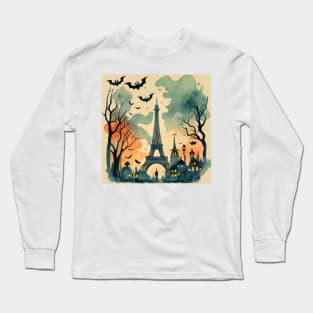 Mystical Montmartre: Halloween Amidst Parisian Streets Long Sleeve T-Shirt